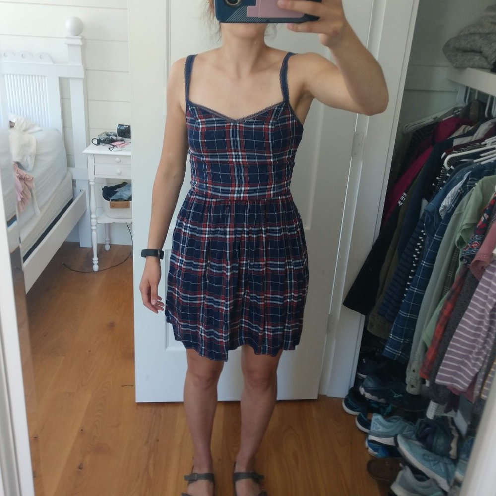 Abercrombie & Fitch Plaid Skater Dress (Size S)